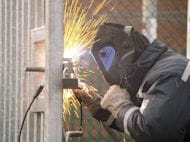 Metal Fence Repair Welding on Site Damaged Fencing